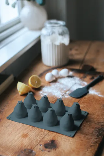 Molde para hornear Beck - Gris, pera, silicona, 8 piezas - Dorre