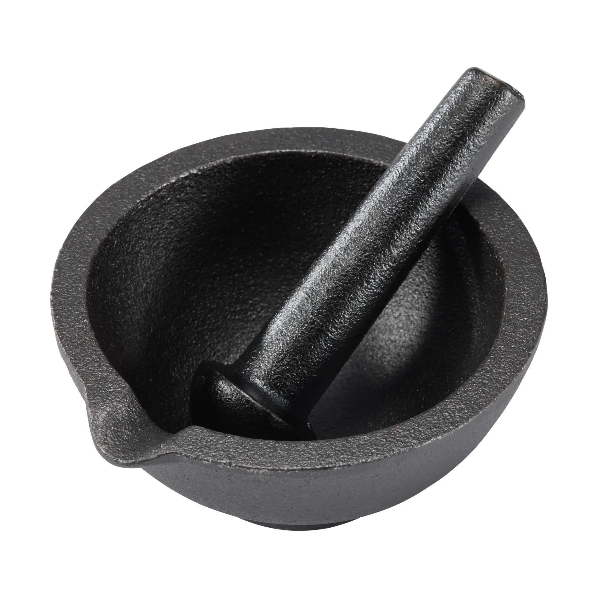 Mortero de hierro fundido Gilly, Negro, 13 × 13 × 6,3 cm Dorre