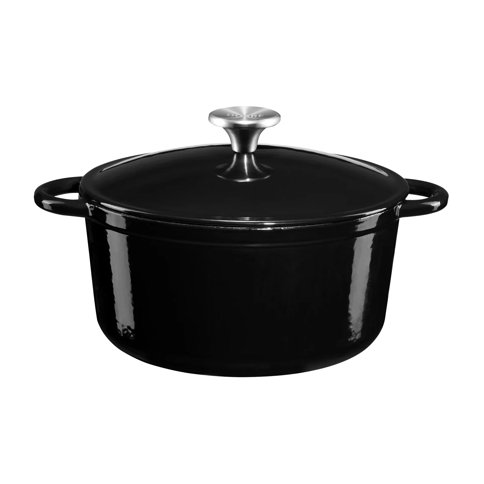 Olla de hierro fundido esmaltada Gretl 4 L, negro Dorre