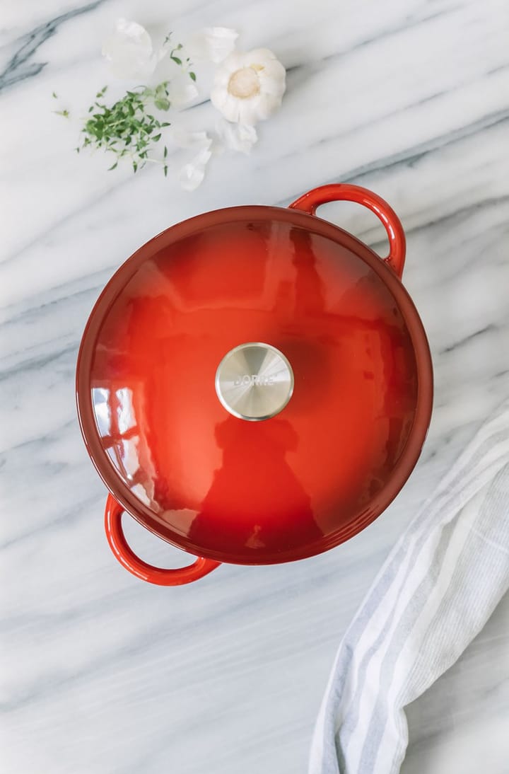 Olla de hierro fundido esmaltada Gretl 4 L, rojo Dorre