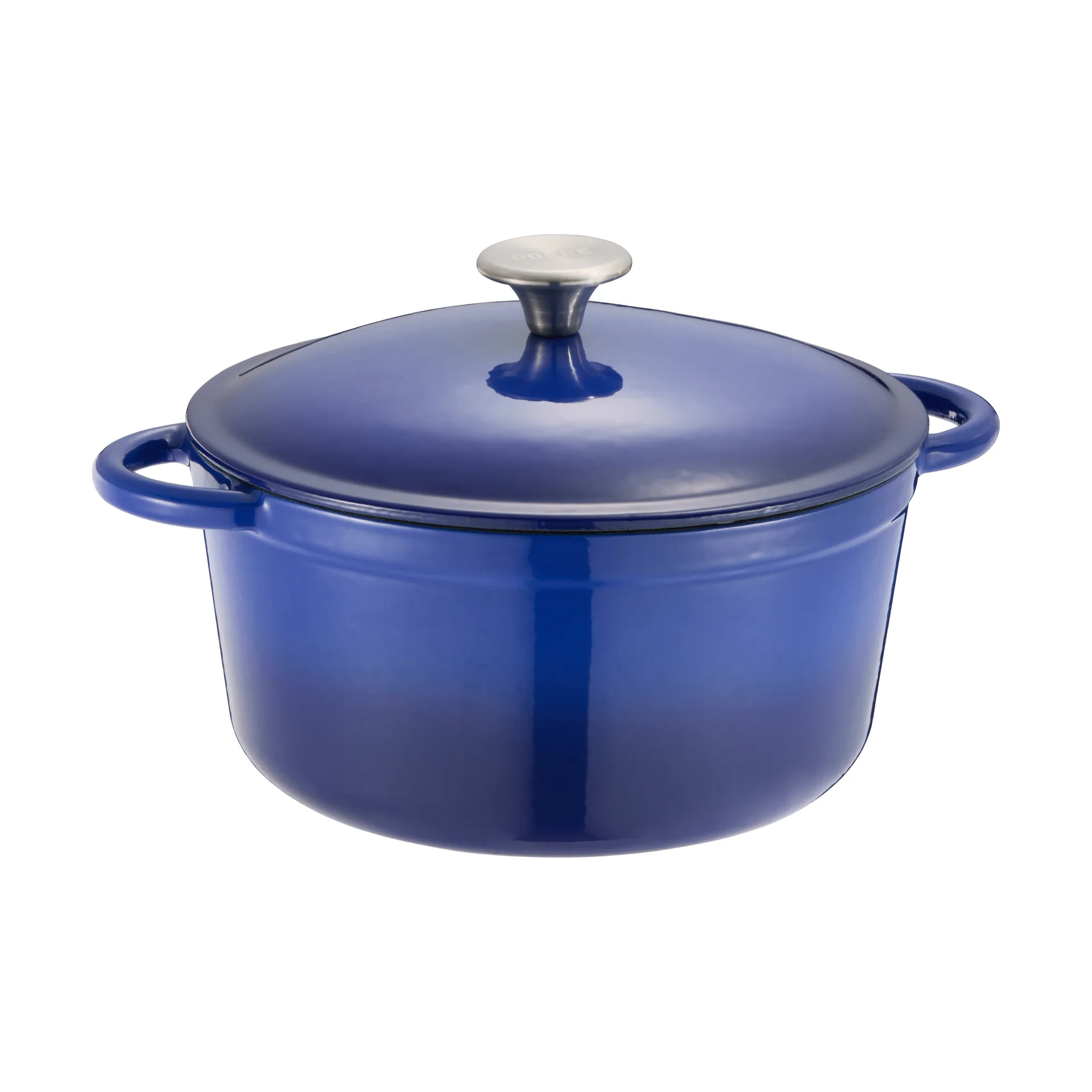 Olla de hierro fundido Gretl redonda con pomo de acero inoxidable 4 L, Azul Dorre