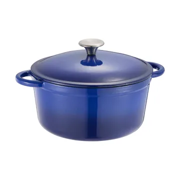 Olla de hierro fundido Gretl redonda con pomo de acero inoxidable 4 L - Azul - Dorre