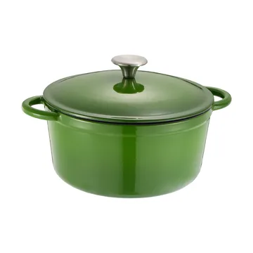 Olla de hierro fundido Gretl redonda con pomo de acero inoxidable 4 L - Verde - Dorre