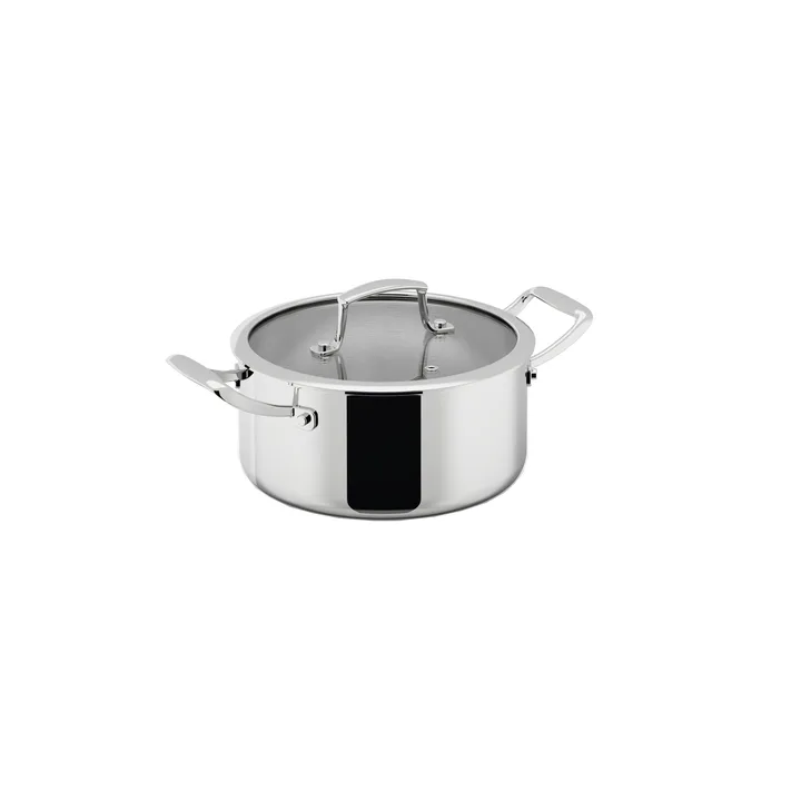 Olla Trivence - Acero inoxidable, tapa de vidrio, 3 L - Dorre