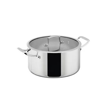 Olla Trivence - Acero inoxidable, tapa de vidrio, 7 L - Dorre