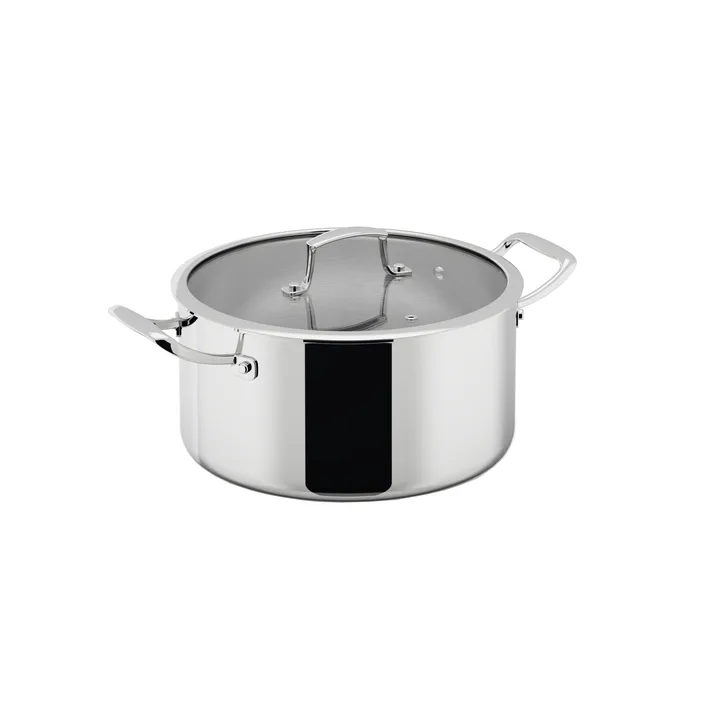 Olla Trivence - Acero inoxidable, tapa de vidrio, 7 L - Dorre