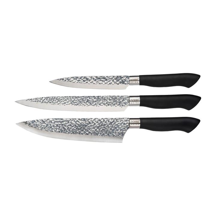Set de 3 cuchillos Akira acero inoxidable - negro - Dorre