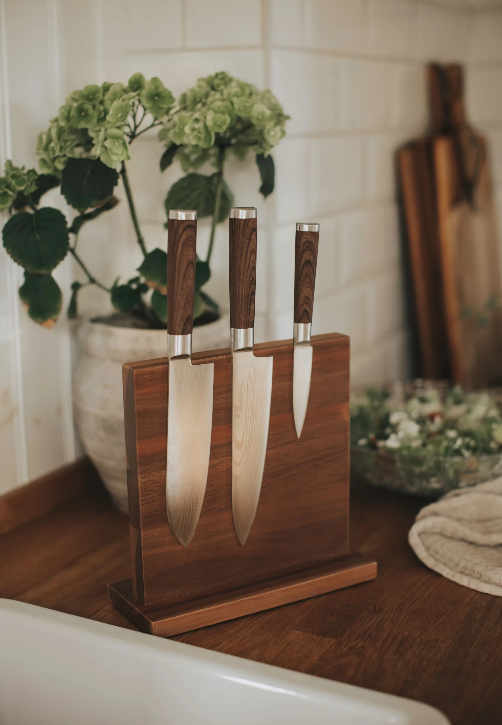Set de 3 cuchillos de cocina Yari, acero inoxidable Dorre