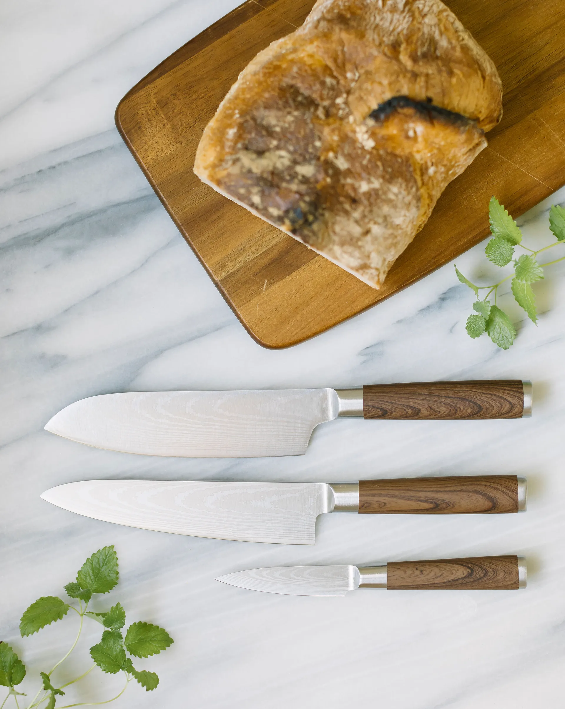 Set de 3 cuchillos de cocina Yari, acero inoxidable Dorre