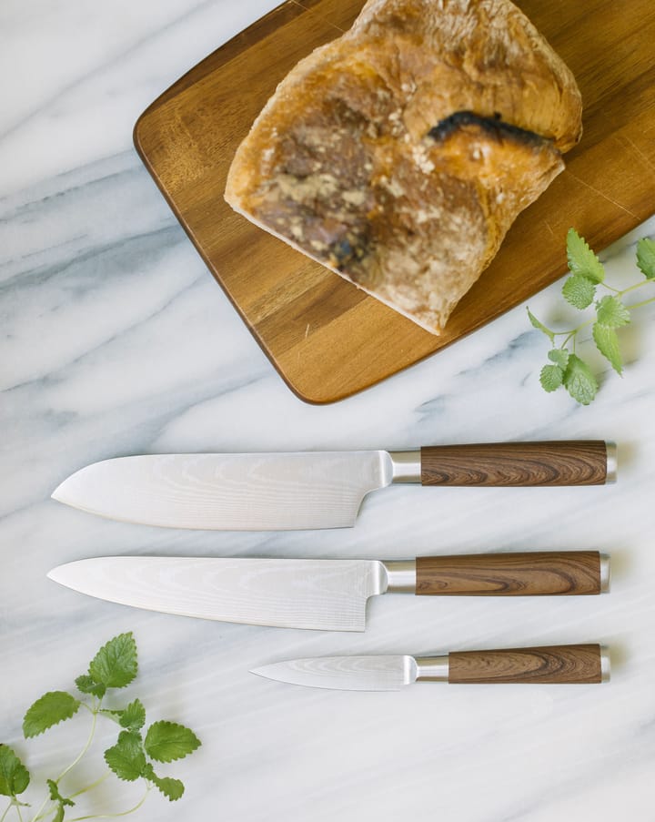 Set de 3 cuchillos de cocina Yari, acero inoxidable Dorre