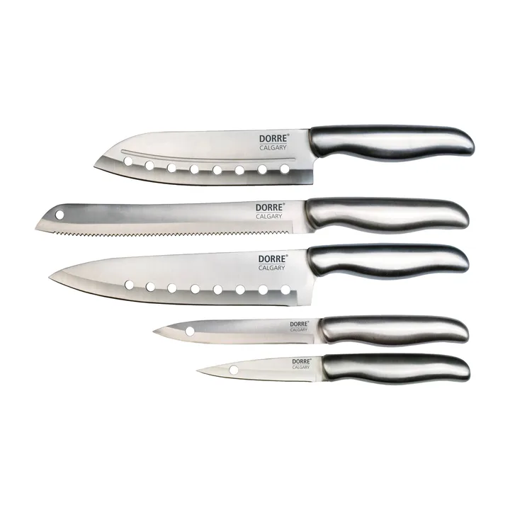 Set de cuchillos Calgary de 5 piezas - Acero inoxidable - Dorre