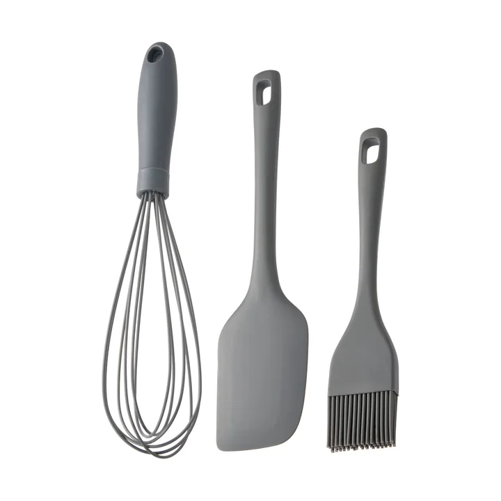Set de utensilios Cookie - Gris, silicona, 3 piezas - Dorre