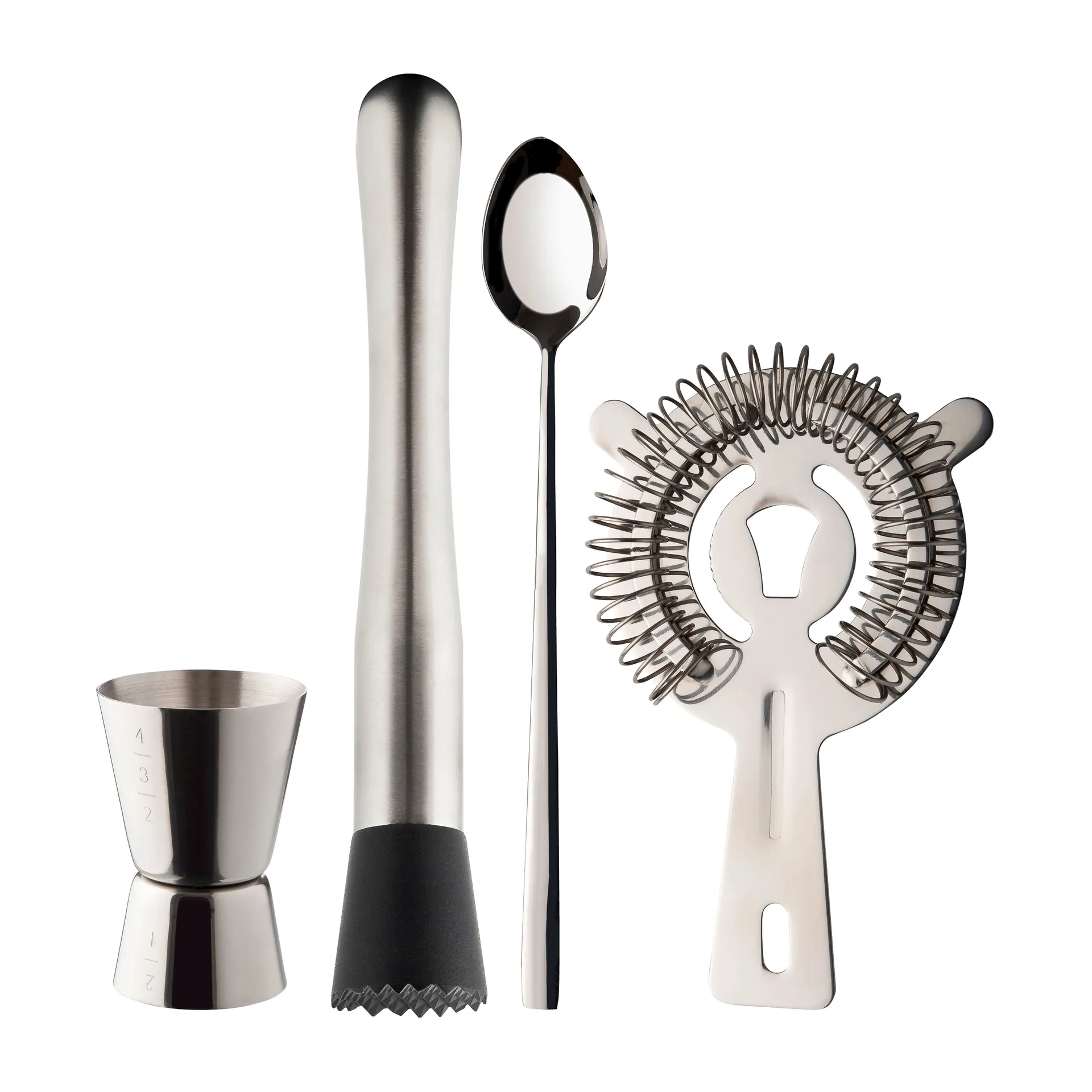 Set de utensilios de bar Dillon 4 piezas, acero inoxidable Dorre