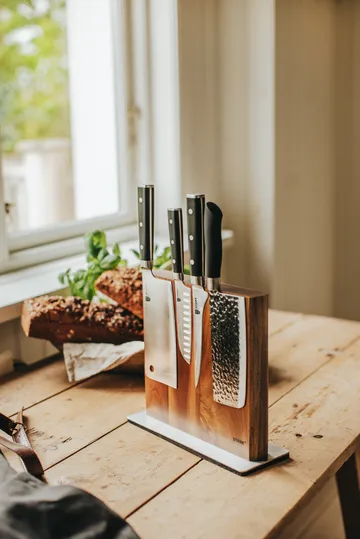 Soporte para cuchillos Kira magnético - Acero inoxidable-madera de acacia FSC - Dorre
