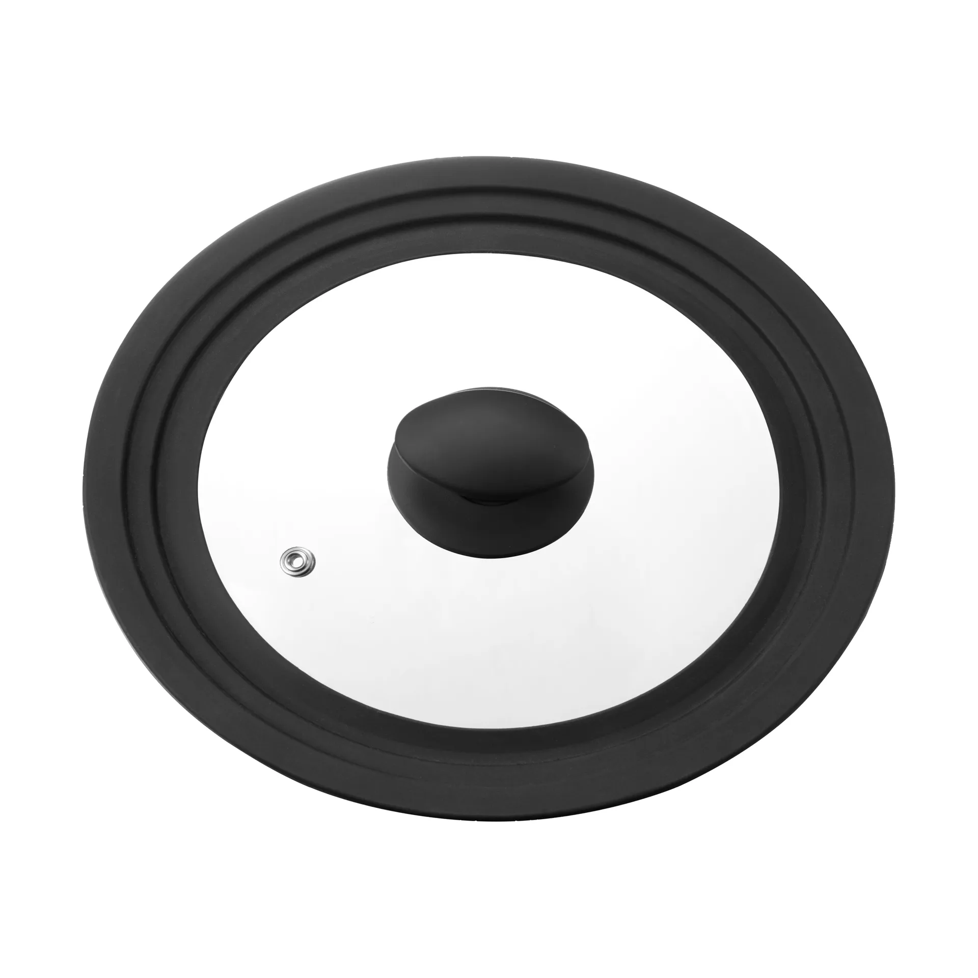 Tapa universal Una 20/22/24 cm, Vidrio-silicona negra Dorre