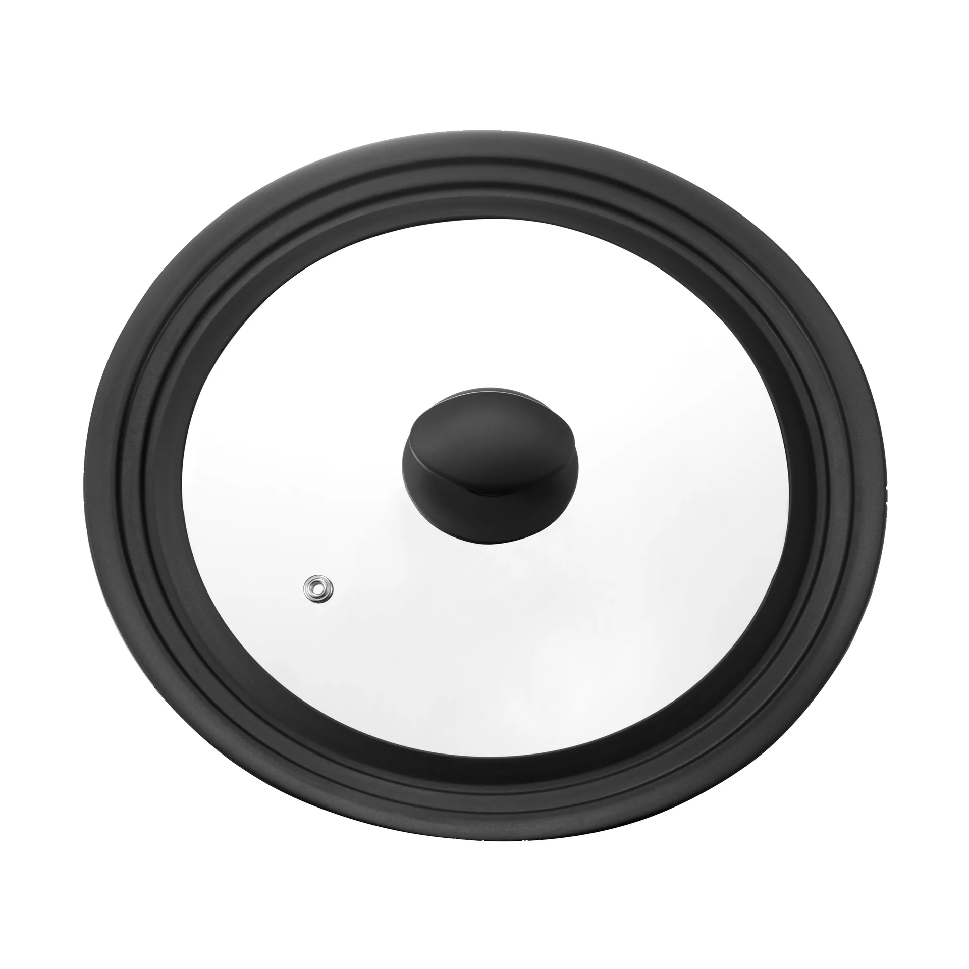 Tapa universal Una 24/26/28 cm, Vidrio-silicona negra Dorre