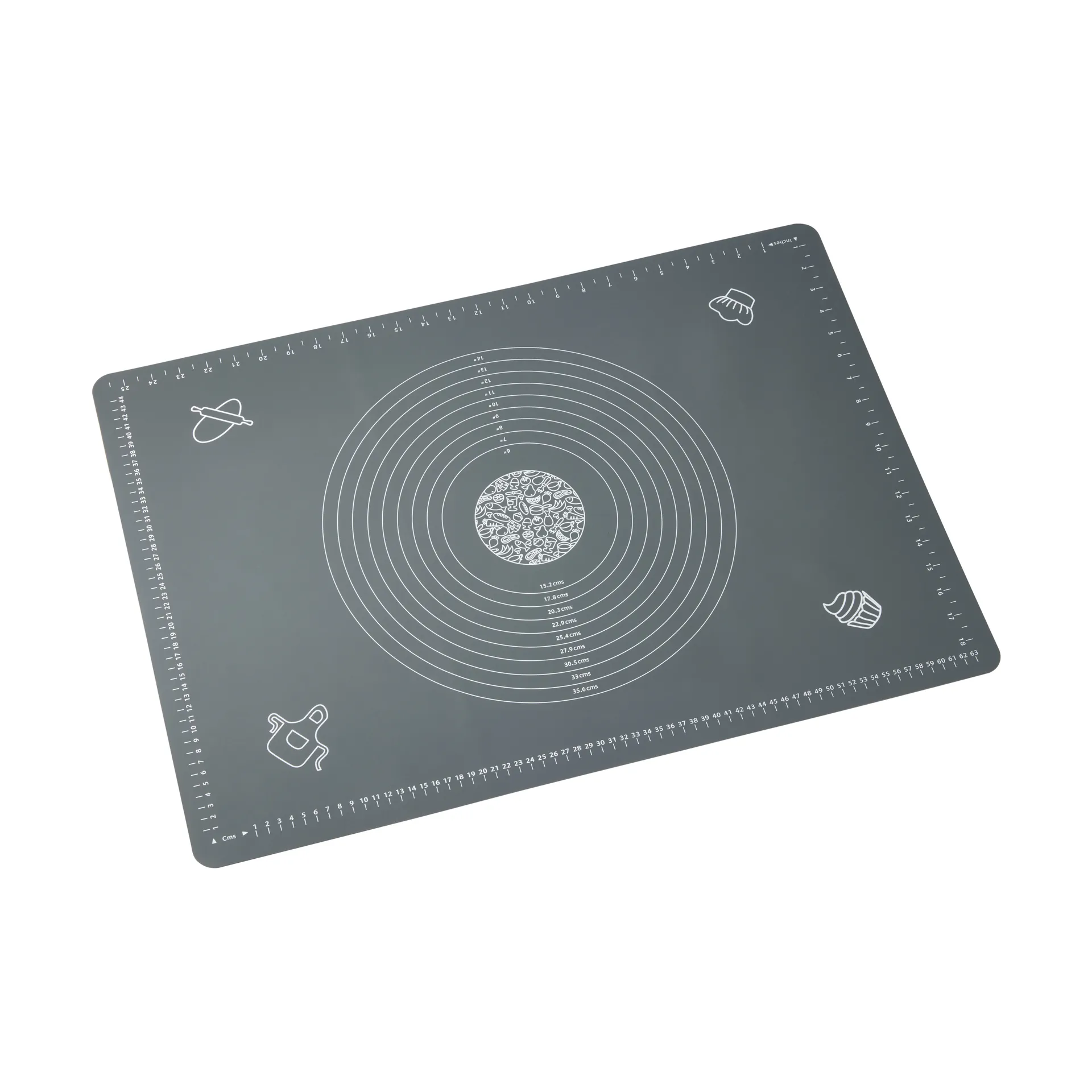 Tapete de horneado Cookie, Gris, XL, silicona, 50 × 70 cm Dorre