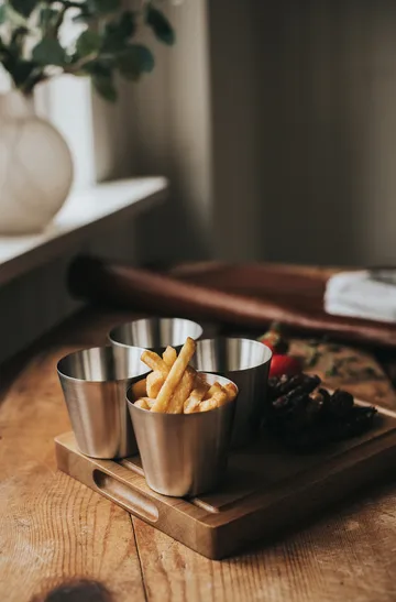 Taza para patatas fritas/servir Peg - Acero inoxidable, 4 unidades, Ø 9,5 cm - Dorre
