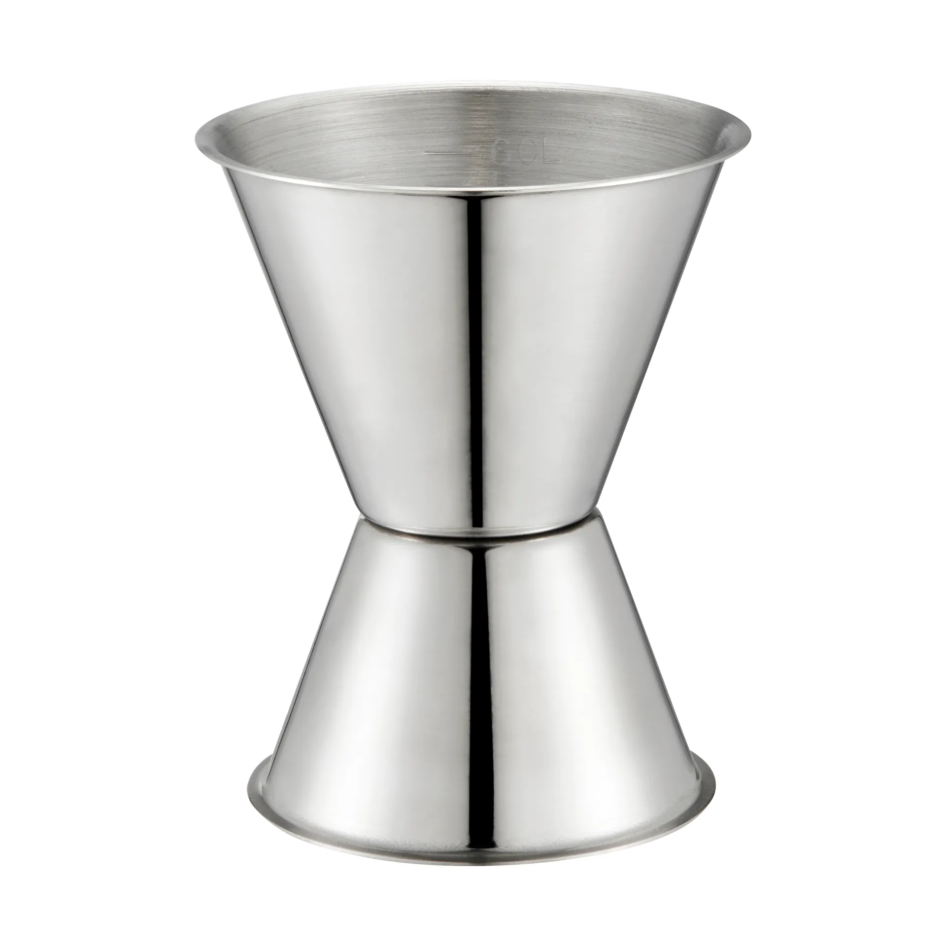 Vaso medidor reversible Maya 4-6 cl, Plata Dorre