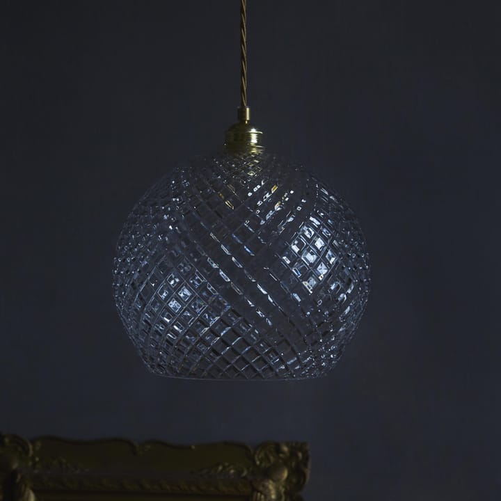 Lámpara de techo Rowan Crystal Ø22 cm, rombos pequeños y cable dorado EBB & FLOW