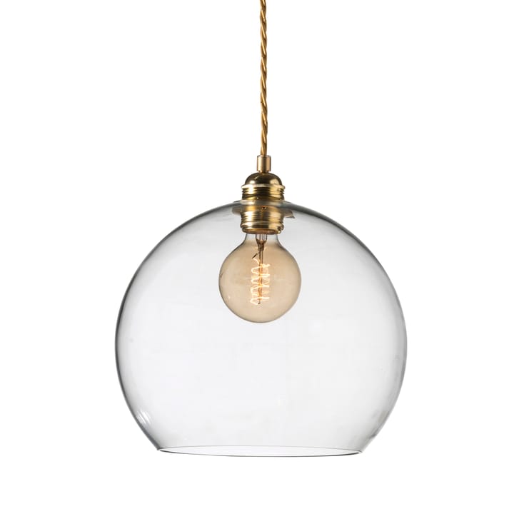 Lámpara de techo Rowan L - transparente con cable dorado, Ø 28 cm - EBB & FLOW