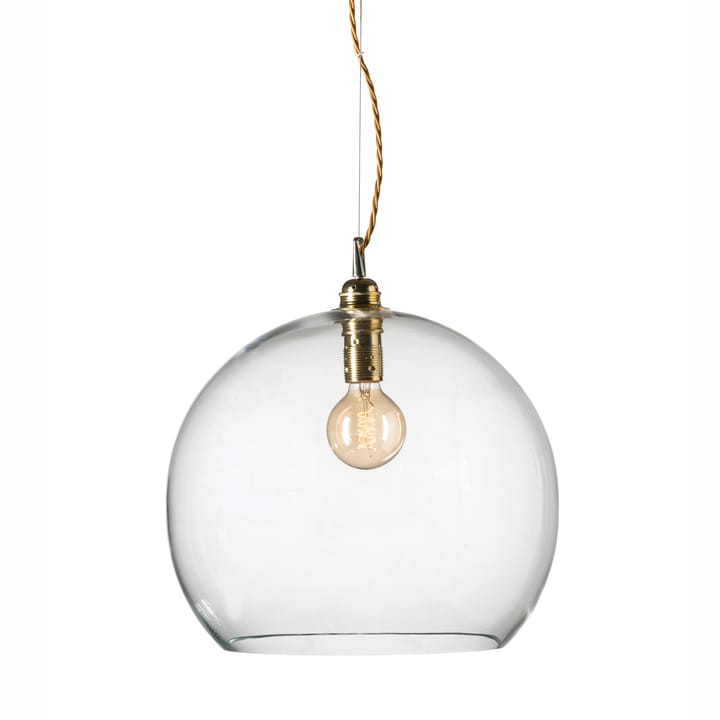 Lámpara de techo Rowan XL - transparente con cable dorado, Ø 39 cm - Ebb & Flow