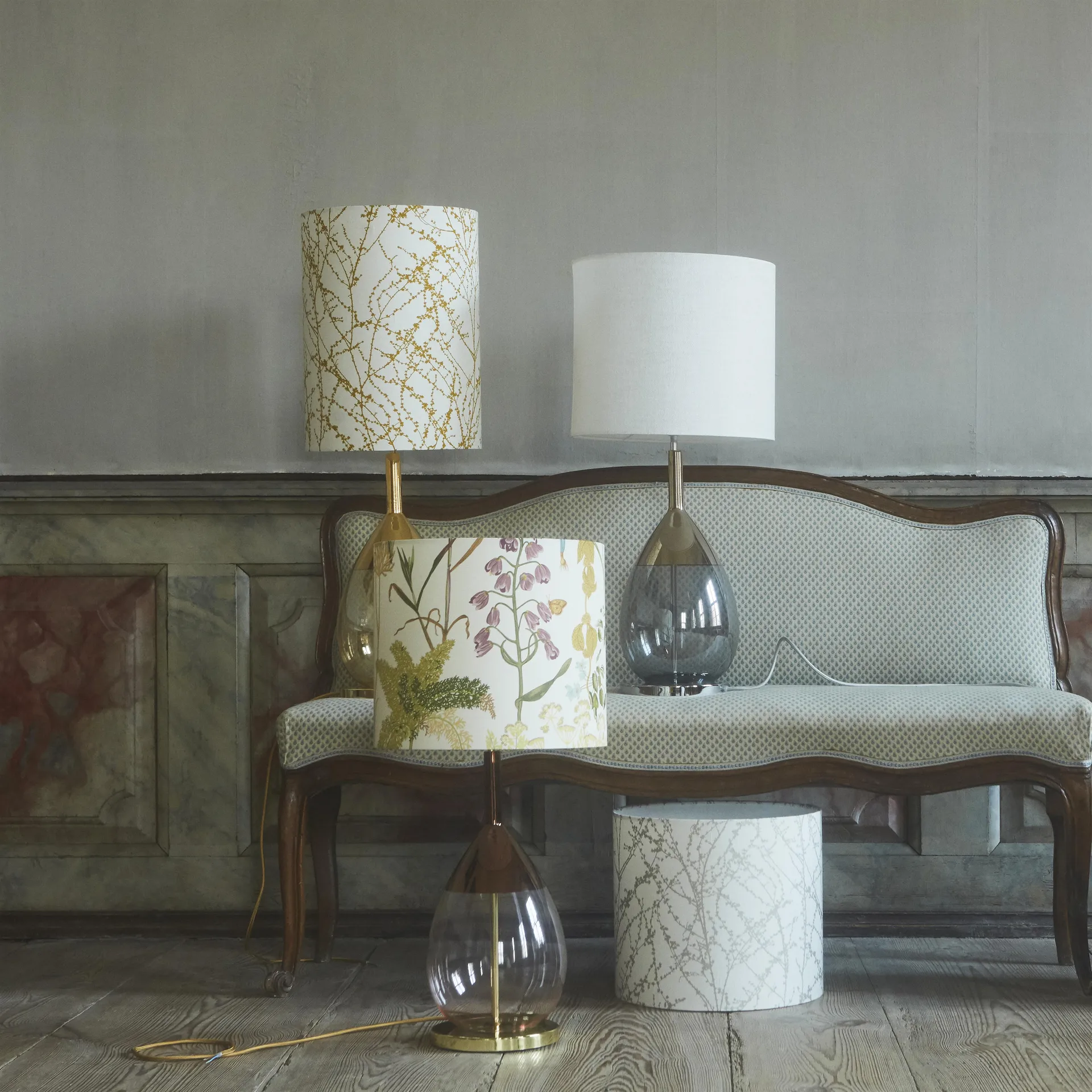 Pantalla de lámpara de mesa Botanical Ø35 cm, blanco EBB & FLOW