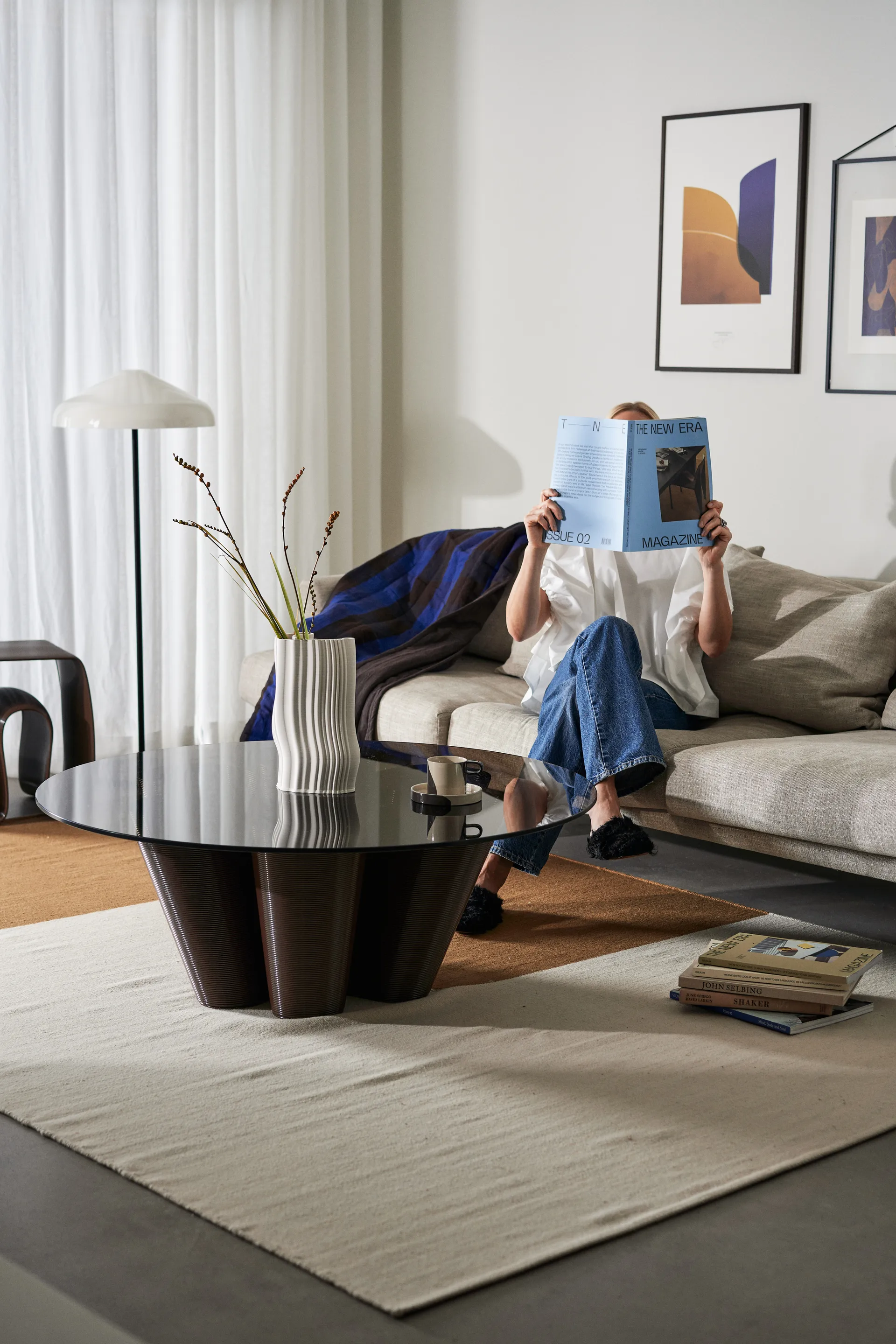 Mesa de centro Anemone Ø110 cm, Chocolate Ekbacken Studios