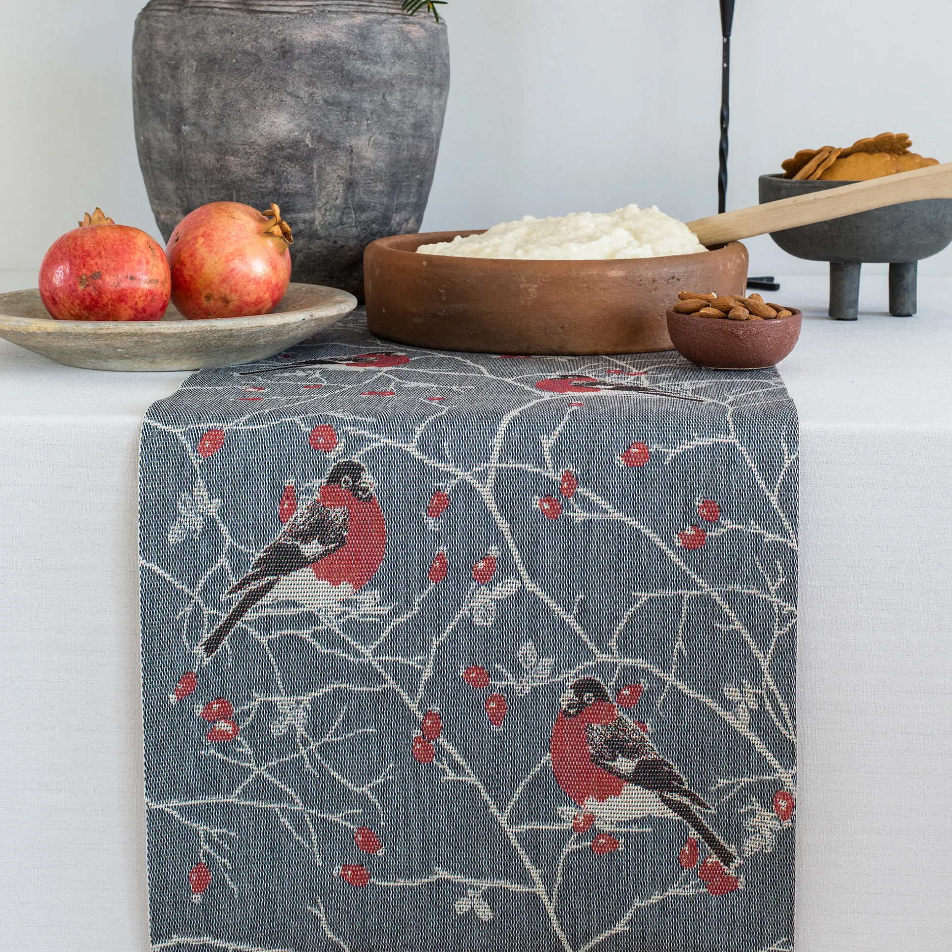 Camino de mesa Frostkvist 35x140 cm, gris Ekelund Linneväveri