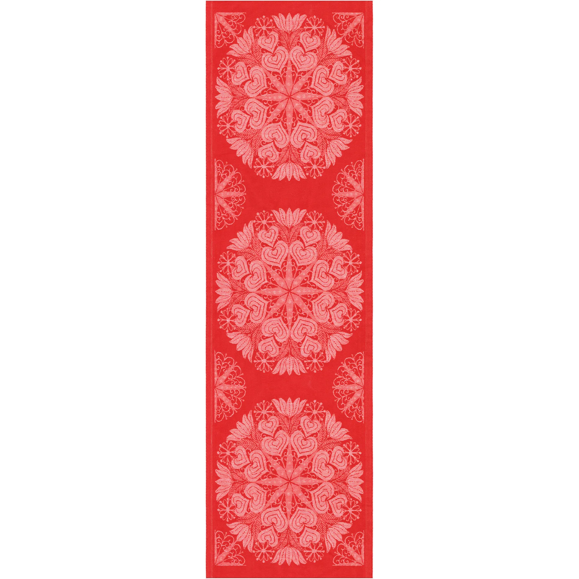 Camino de mesa Hjärtbo 35x120 cm, rojo Ekelund Linneväveri