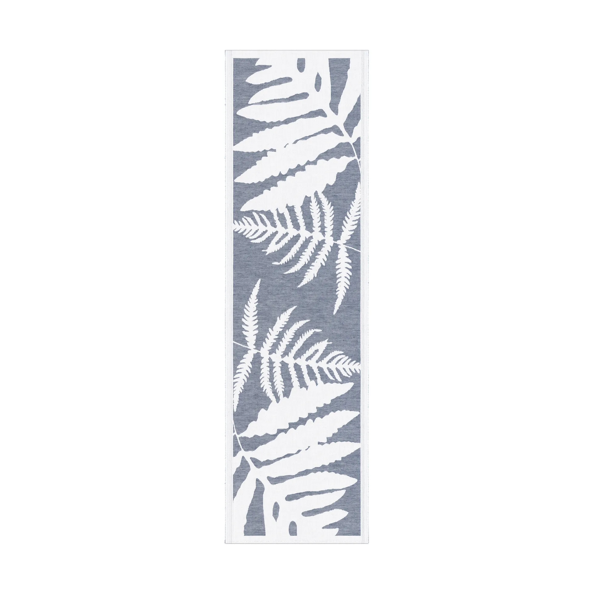 Camino de mesa Ormbunkar 35x120 cm, Azul-blanco Ekelund Linneväveri