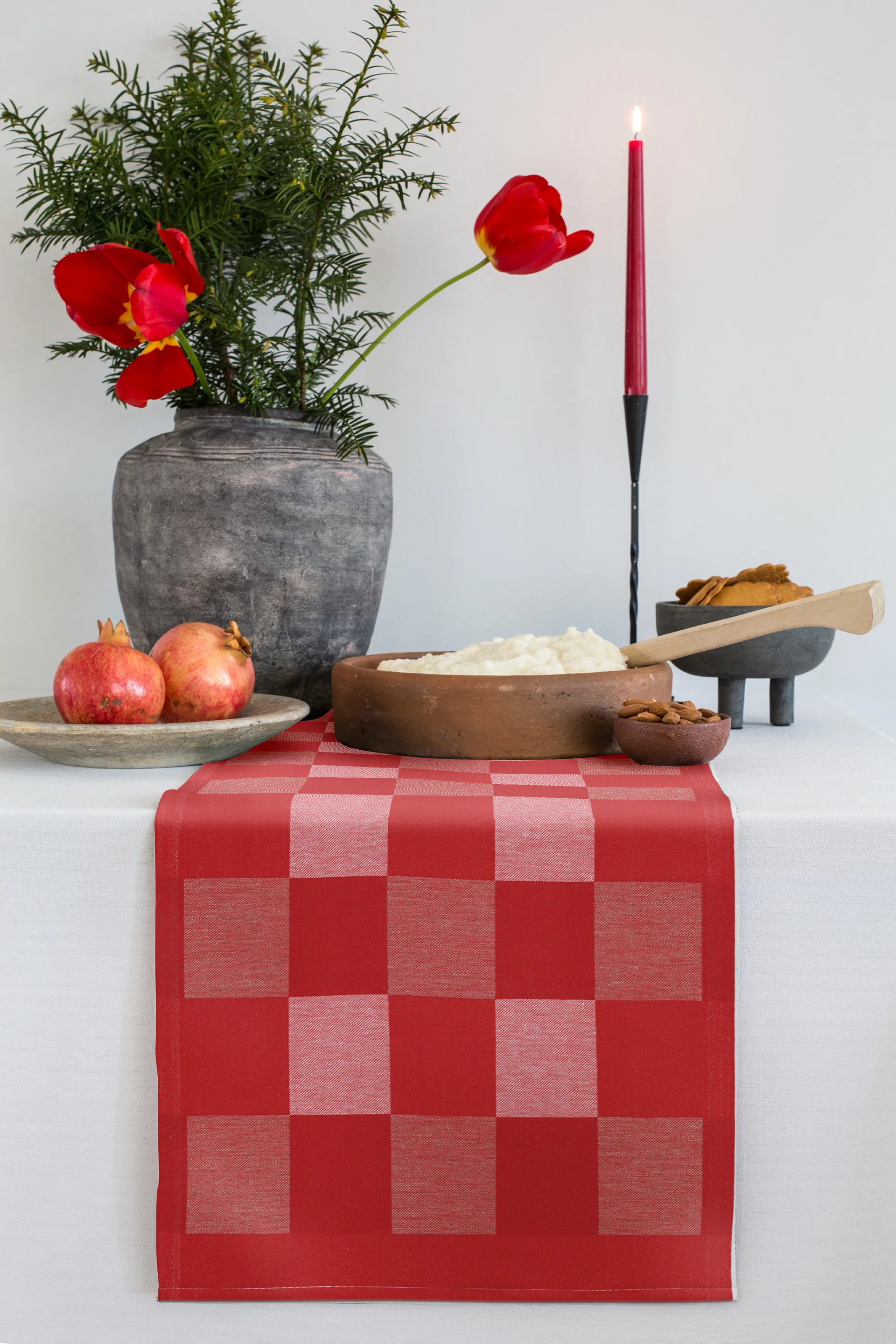 Camino de mesa Schack rojo, 35x110 cm Ekelund Linneväveri