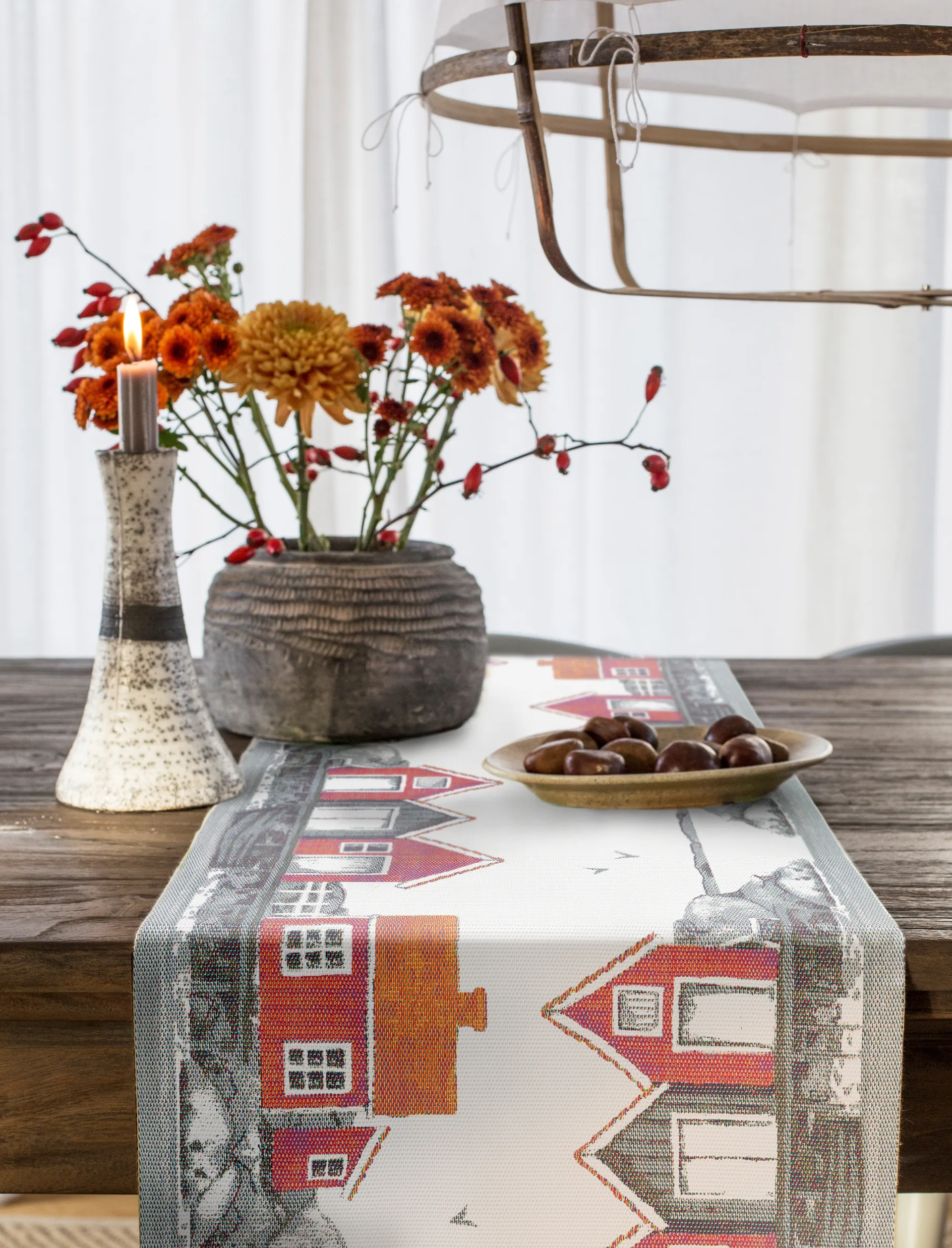 Camino de mesa Skärgård 35x120 cm, Multi Ekelund Linneväveri