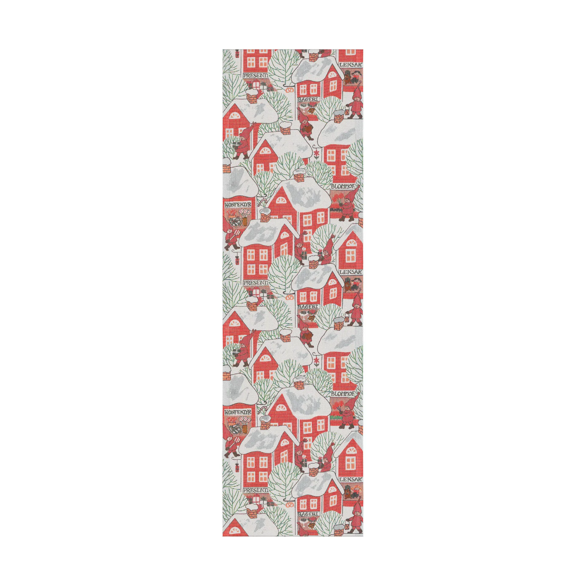 Camino de mesa Tomtebyn 35x120 cm, Rojo Ekelund Linneväveri