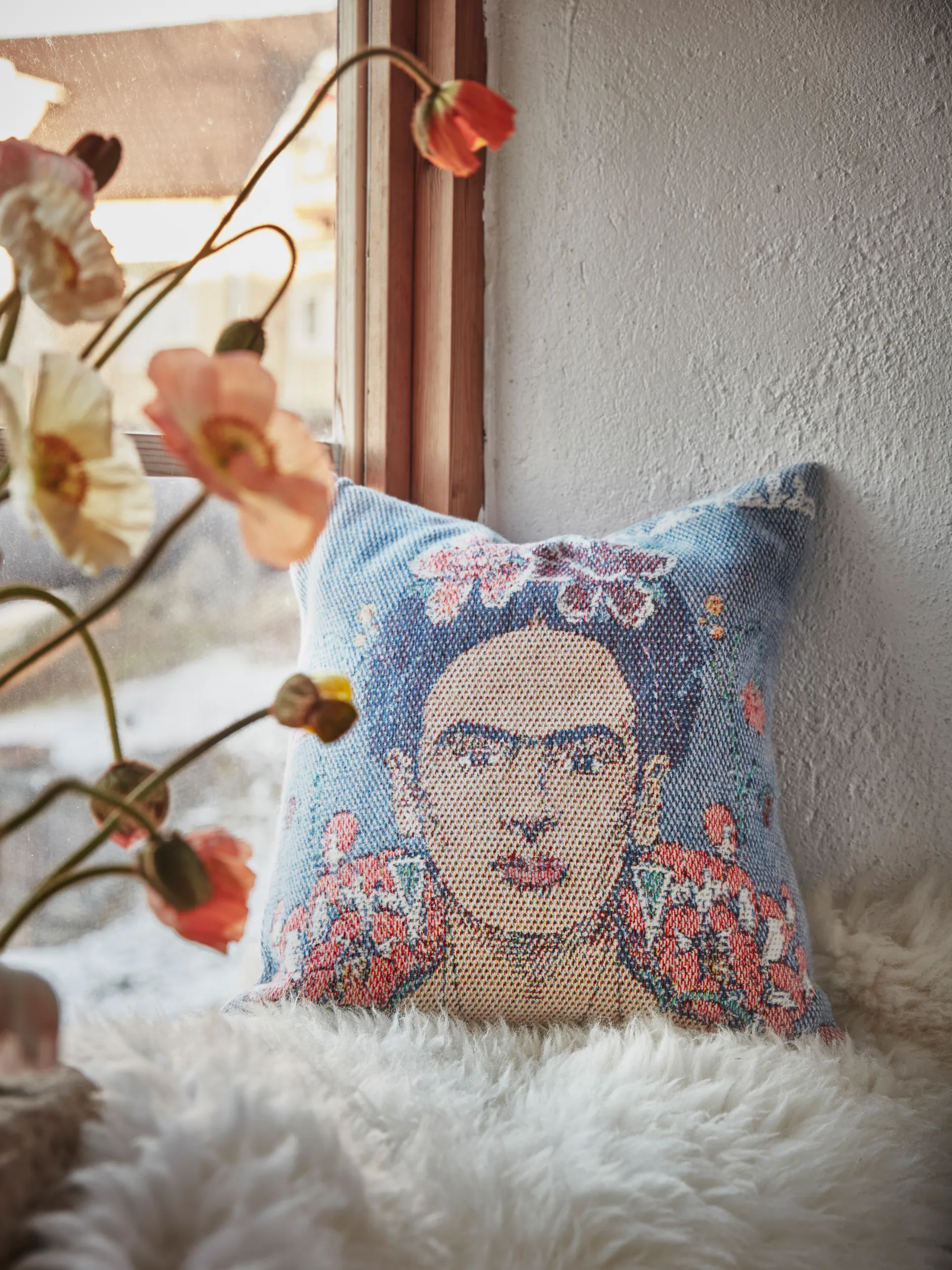 Funda de cojín Frida Kahlo 40x40 cm, Vida Ekelund Linneväveri