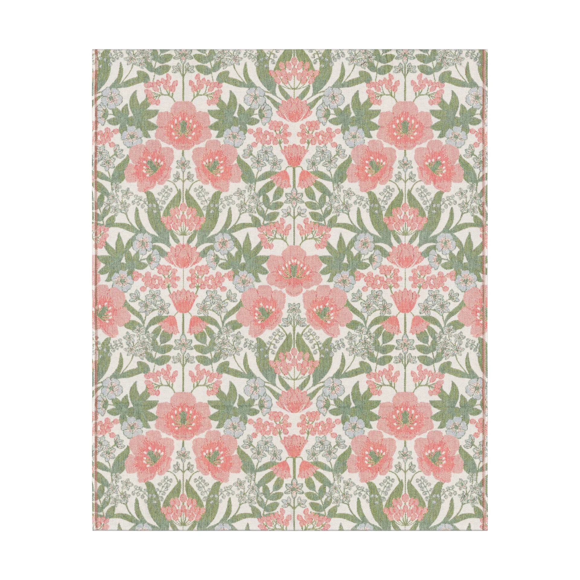Manta Bettys tulpaner 140x170 cm, Rosa-verde Ekelund Linneväveri