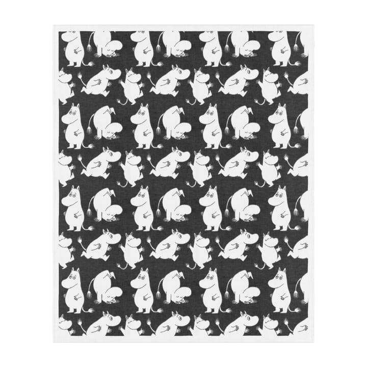 Manta de algodón Joy 140x170 cm - negro-blanco - Ekelund Linneväveri
