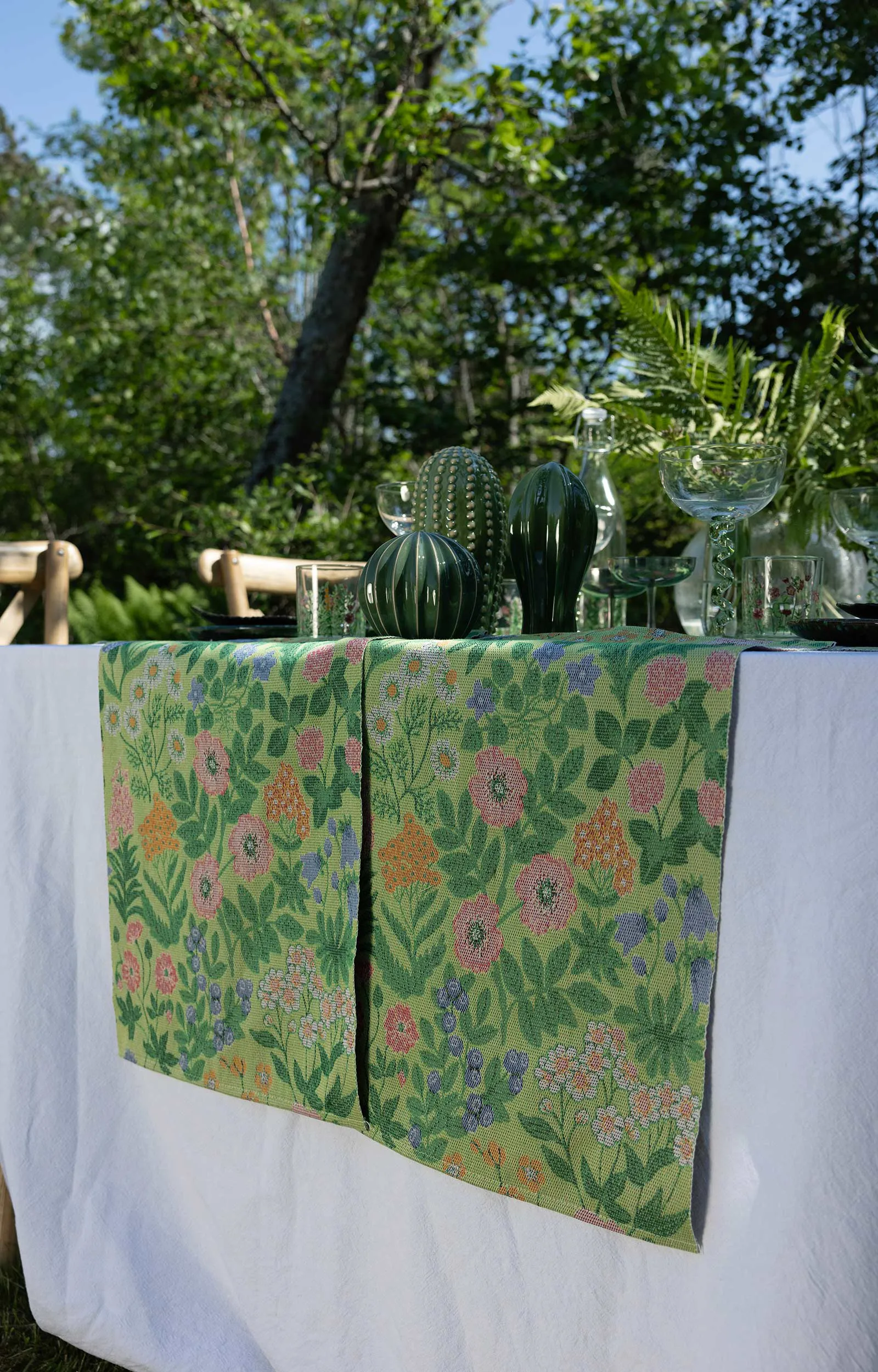 Manta de algodón Vildblomster 140x170 cm, Multi Ekelund Linneväveri