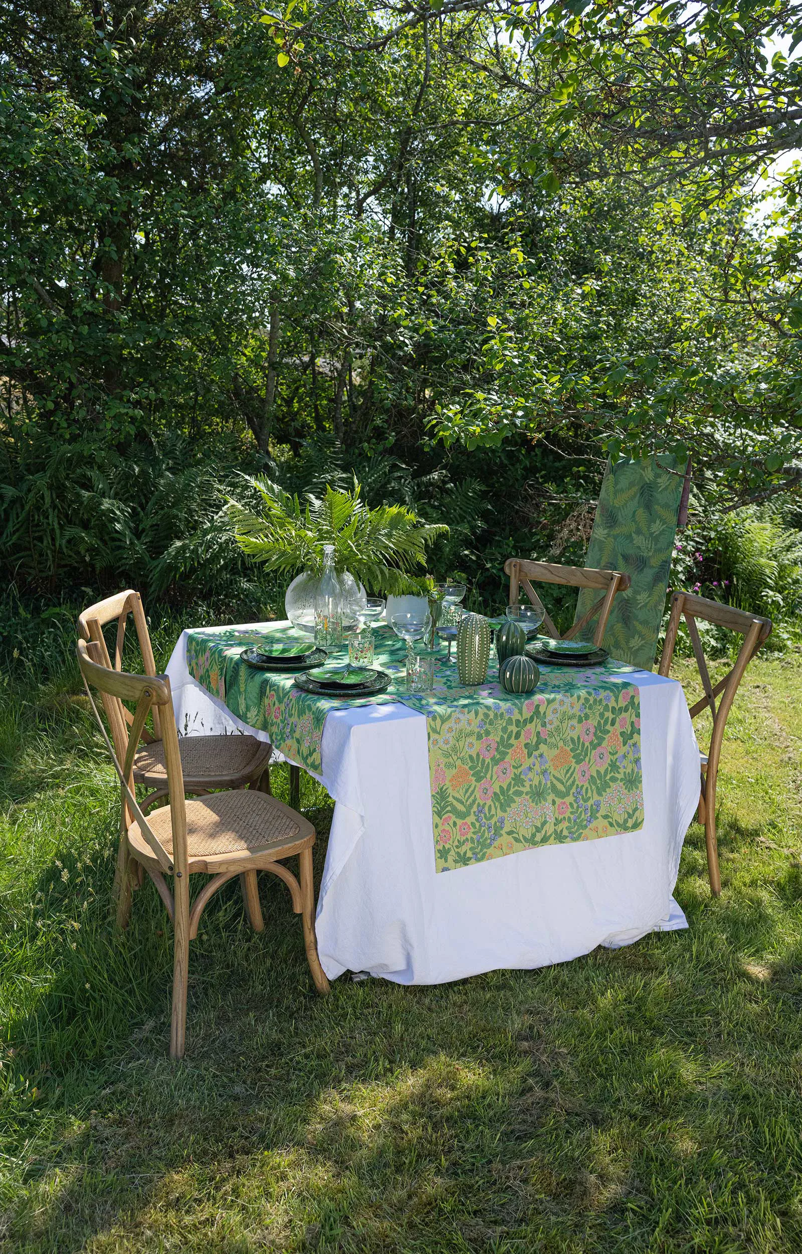 Manta de algodón Vildblomster 140x170 cm, Multi Ekelund Linneväveri