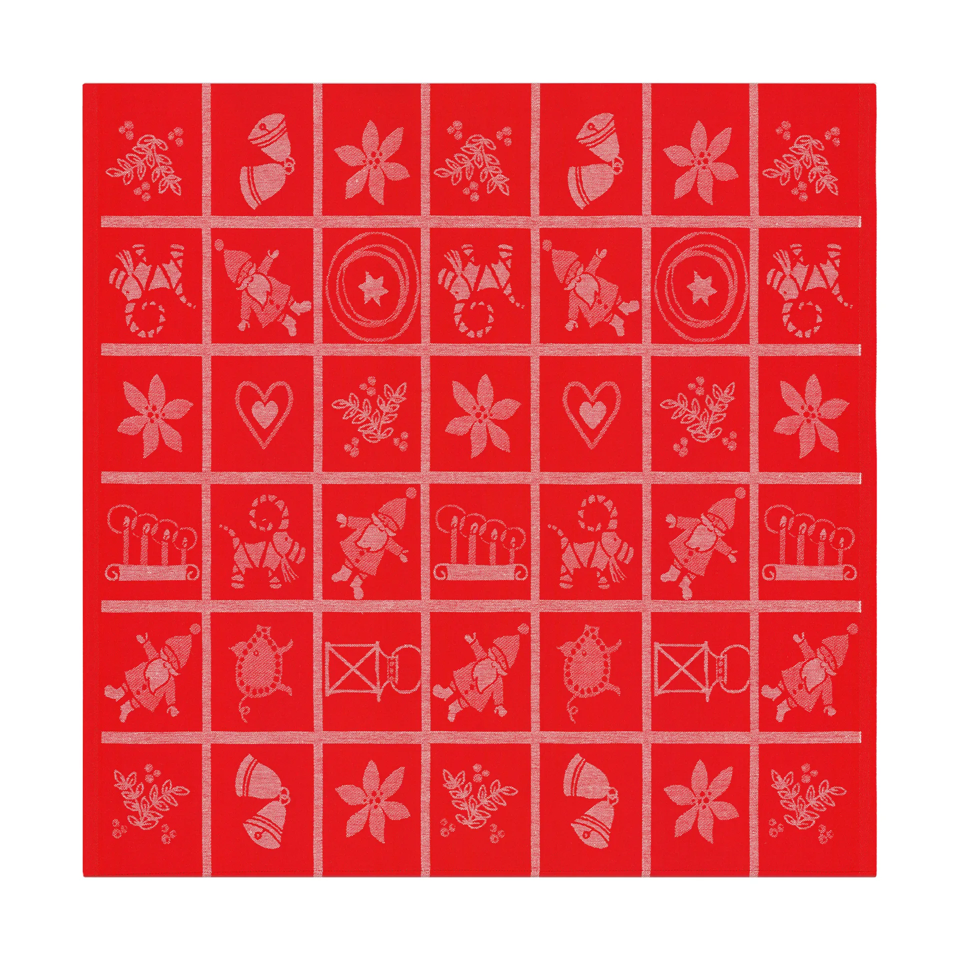 Mantel Adventruta 80x80 cm, Rojo Ekelund Linneväveri