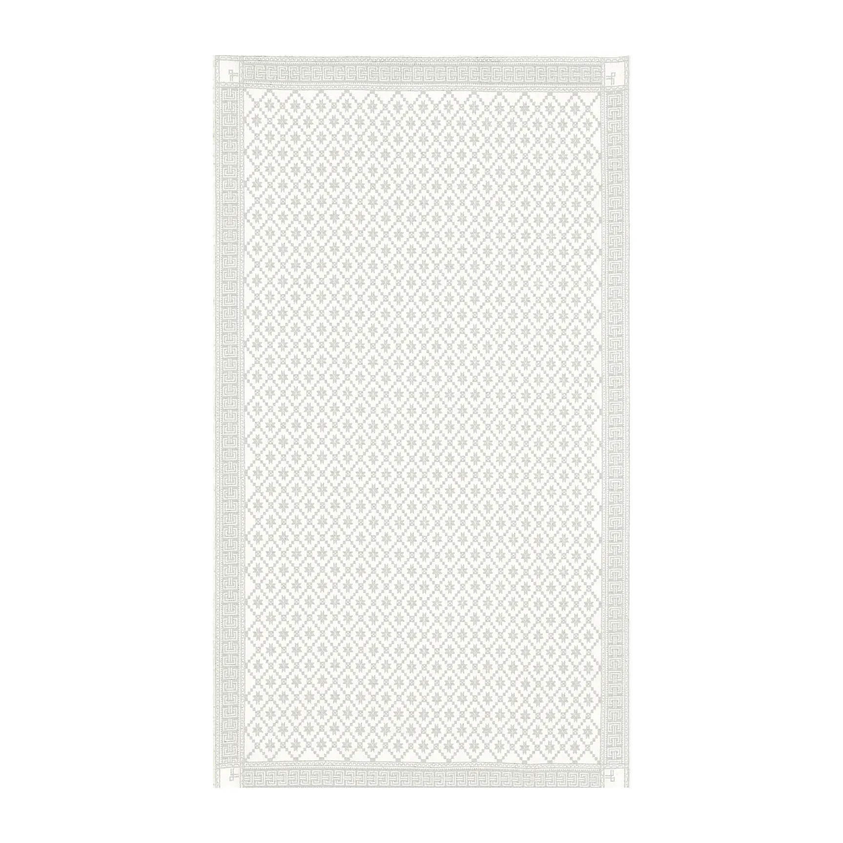 Mantel Åttebladrose beige, 150x260 cm Ekelund Linneväveri