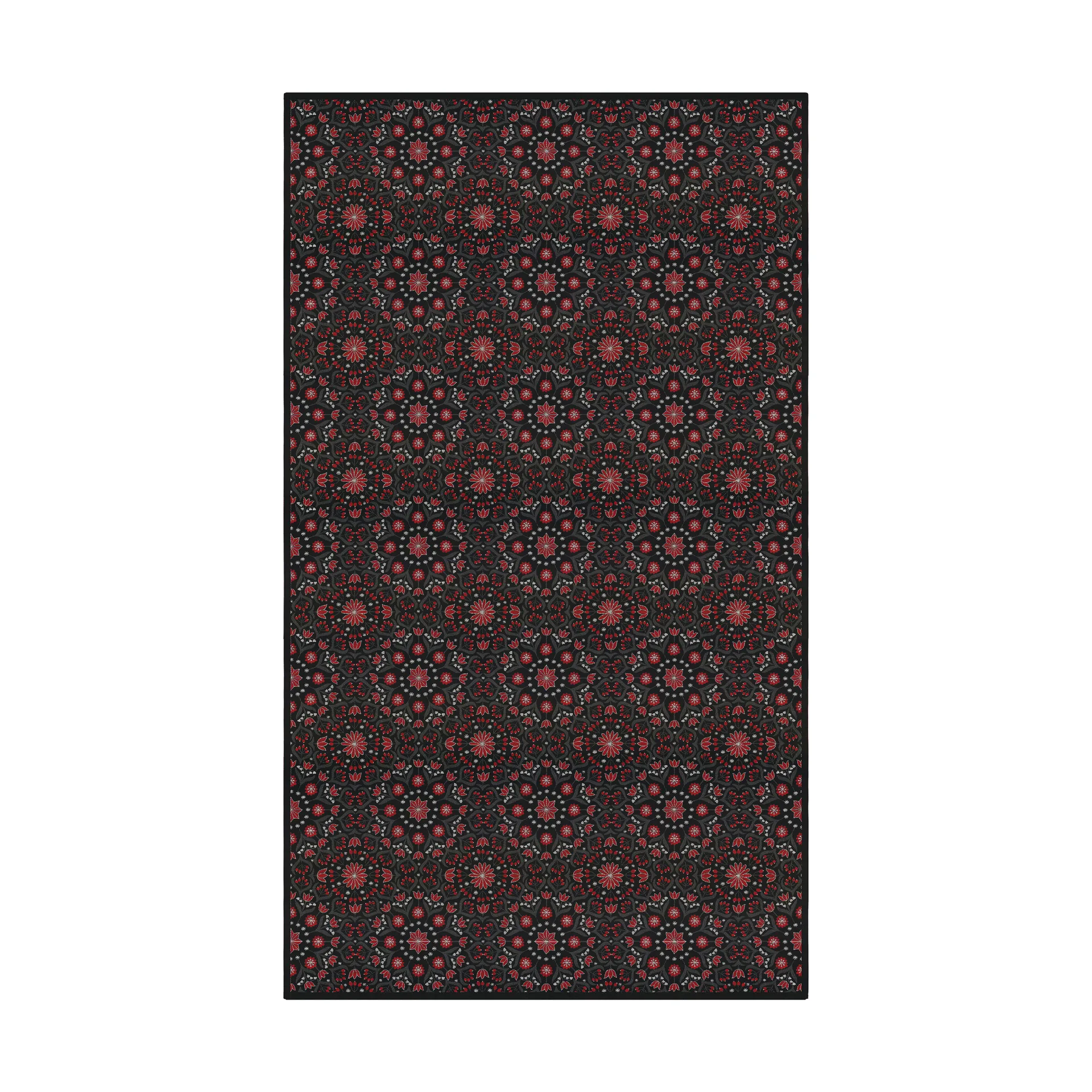 Mantel Bettys jul 145x300 cm, Rojo-negro Ekelund Linneväveri