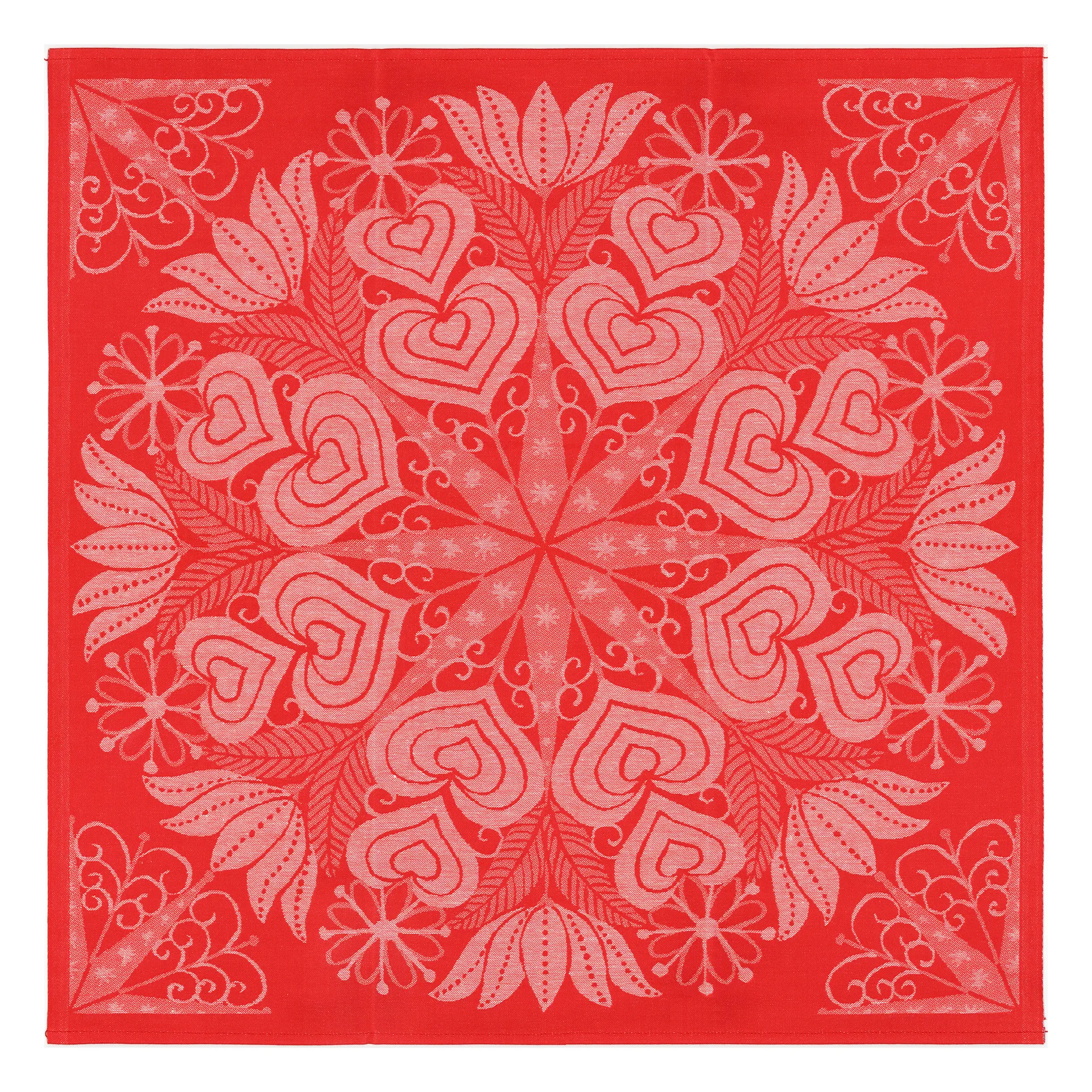 Mantel Hjärtbo 80x80 cm, rojo Ekelund Linneväveri