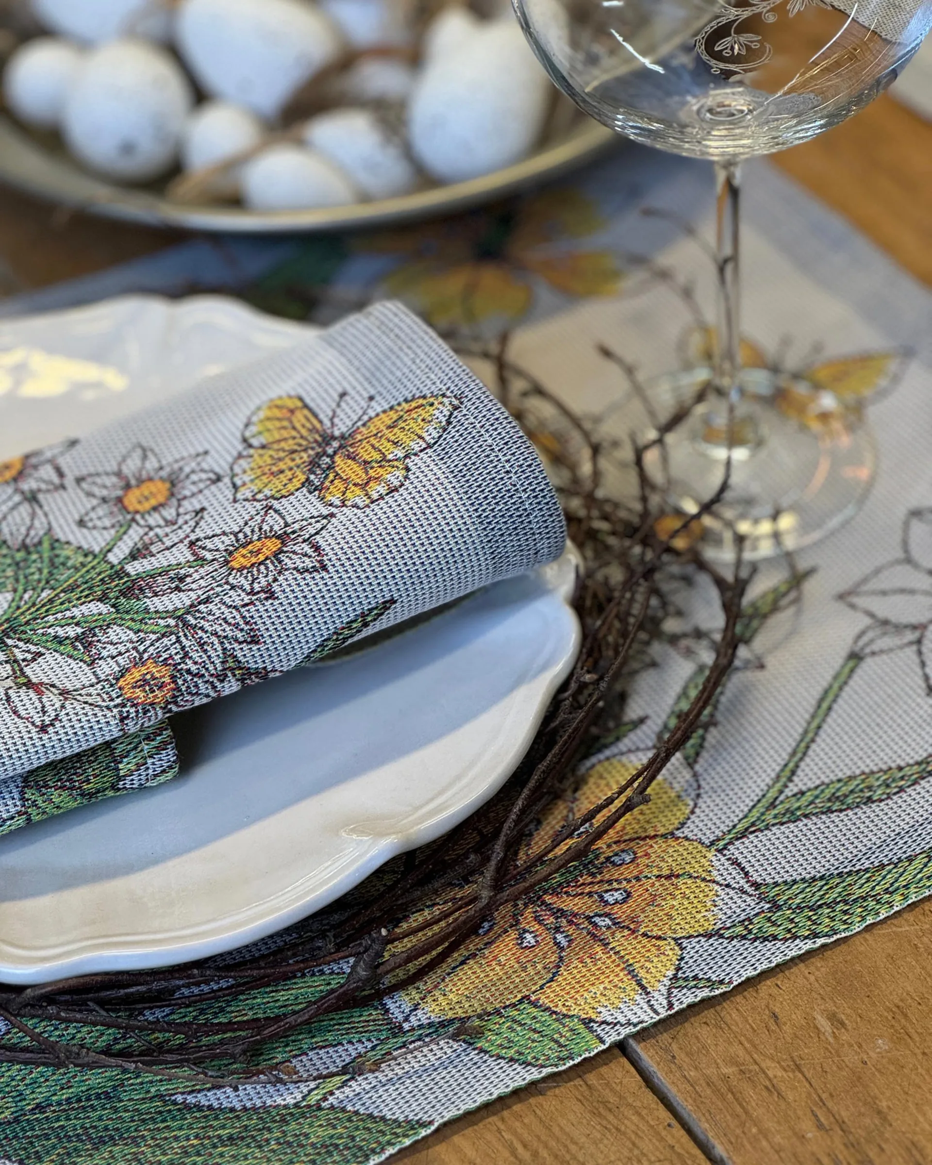 Mantel individual Daffodil 35x48 cm, Amarillo Ekelund Linneväveri