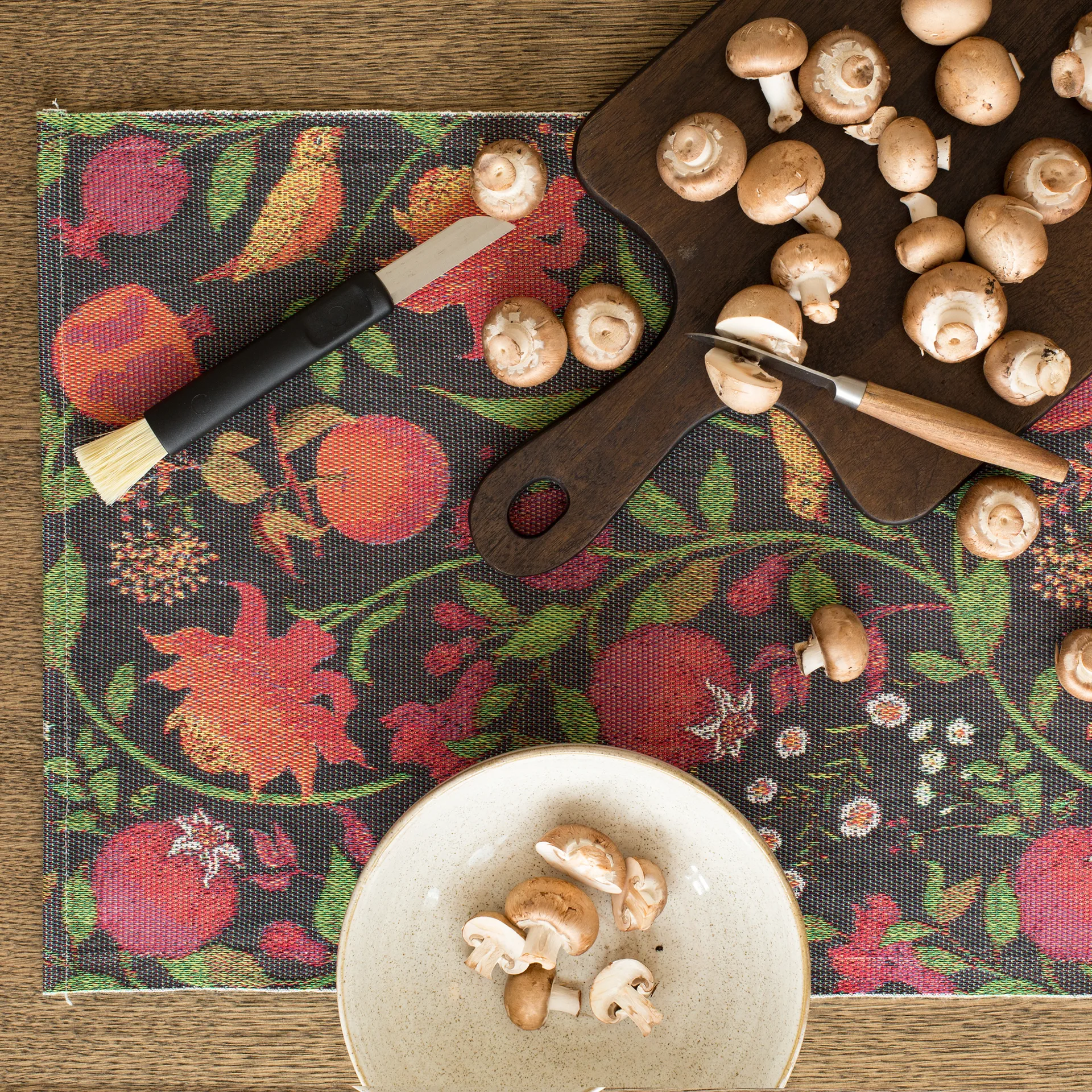 Mantel individual Fruktrik 35x48 cm, Multi Ekelund Linneväveri