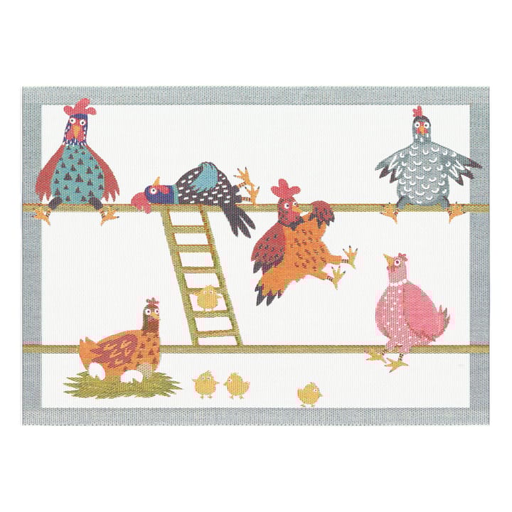 Mantel individual Hönshus 35x48 cm - Multi - Ekelund Linneväveri