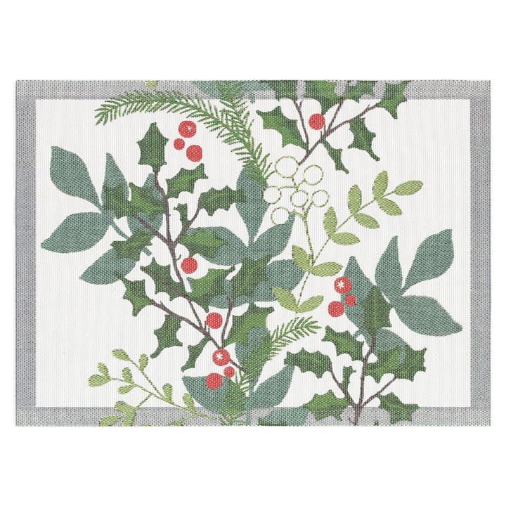 Mantel individual Julia 35x48 cm - blanco-verde - Ekelund Linneväveri