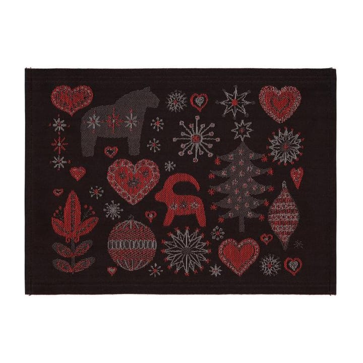 Mantel individual Julnatt, negro Ekelund Linneväveri