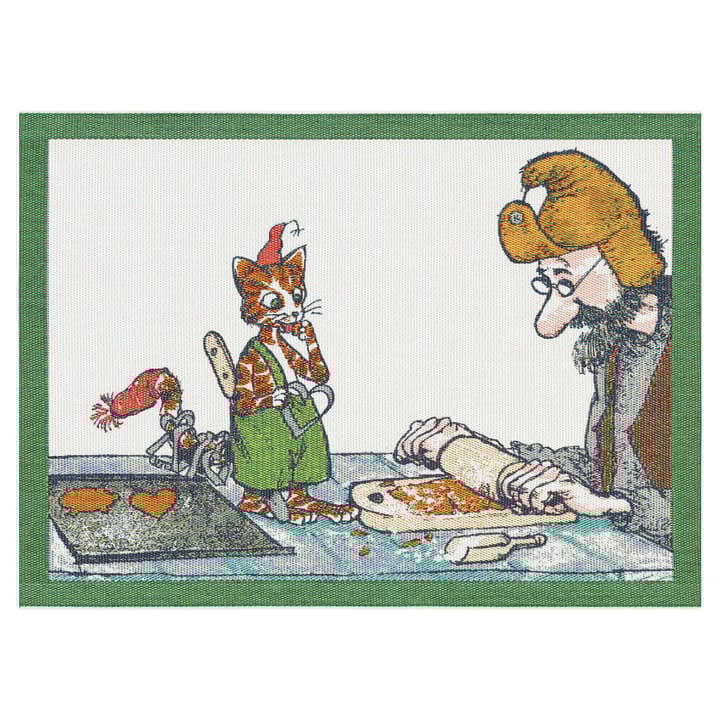 Mantel individual Pettson & Findus 35x48 cm, Horneando galletas de jengibre Ekelund Linneväveri