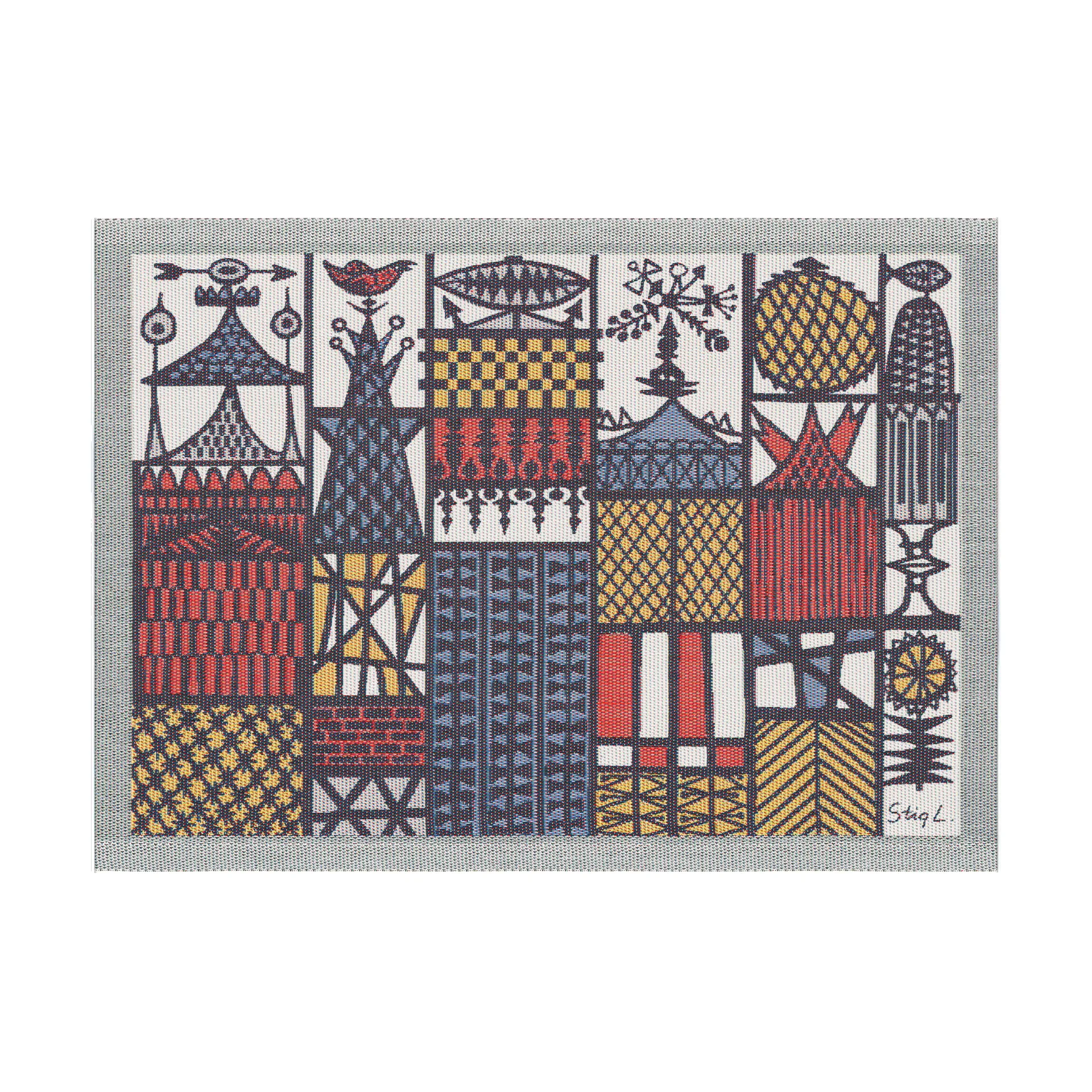 Mantel individual Stadsdel 35x48 cm, Multi Ekelund Linneväveri